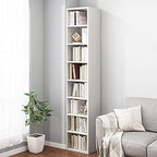 IOTXY Small Narrow Corner Bookcase - 71" Tall Gap Storage Cabinet, White by IOTXY
