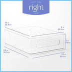 Plastic Food Storage 6 Pack Clear Container Bin with Handles for Organizing Kitchen, Pantry, Refrigerator, Freezer, Pantry, Cabinet, Closet, Bathroom. Stackable 10”x8”x3” - Image 4