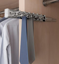 15-Hook Designer Wardrobe Reversible Closet Tie Rack with 11.22 Inch Retractable Pullout Extension (Polished Chrome) by HardwareforHomeBusiness