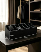 7 Compartments Black Belt Organizer with Soft Lining - Image 2