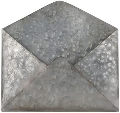 SOFFEE DESIGN Galvanized Mail Organizer - Wall Mount Metal Mail Holder - Envelope Shape Mail Holder for Wall - Paper Letter Magazine Storage - Home and Office Wall Decor - Hanging Letter Basket - Image 5