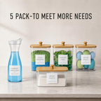 4+1 Pack Laundry Pods Containers & Dryer Sheet Holder & Laundry Detergent Dispenser, Laundry Room Organization and Storage Jars with Lids, Labels and Scoops for Scent Booster, Powder, Pods - Image 3