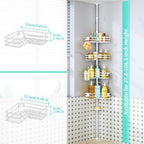 HapiRm Corner Shower Caddy Organizer - Shower Rack with Toothbrush Holder - Image 3