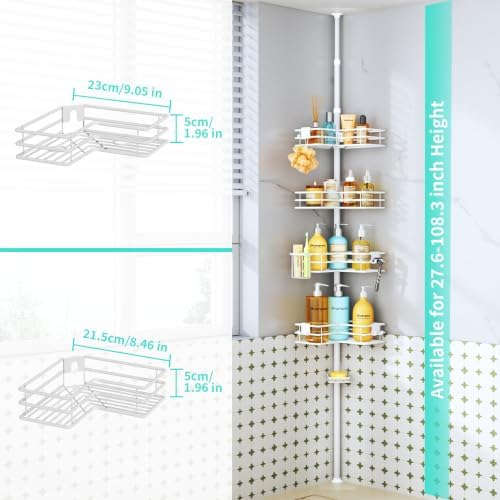 HapiRm Corner Shower Caddy Organizer - Shower Rack with Toothbrush Holder - Image 3
