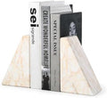Koville Marble Bookends for Shelves, Large Bookends for Heavy Books, Natural Stone Book Stopper for Books CD Movies, Aesthetic Decorative Book Ends, Bookshelf Table Home Decor(Golden Spider) by Koville