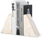 Koville Marble Bookends for Shelves, Large Bookends for Heavy Books, Natural Stone Book Stopper for Books CD Movies, Aesthetic Decorative Book Ends, Bookshelf Table Home Decor(Golden Spider) by Koville