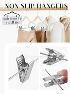 Cozymood Velvet Skirt Hangers 72 Pack Thin Velvet Hanger with Clips - Image 6