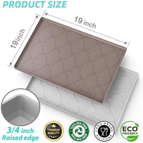 SIKADEER Waterproof Under Sink Mat 19" x 19" Silicone Mat Cabinet Protector - Image 3