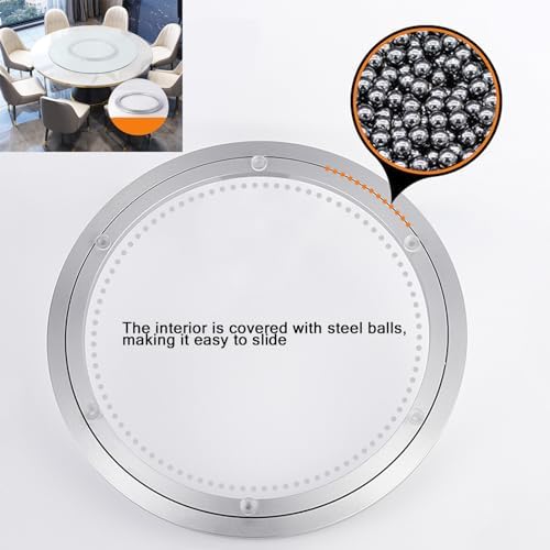 18 Inchs Non-Slip Lazy Susan Aluminum Bearing Metal Rotating Turntable Bearings Swivel Plate Hardware for Dining-Table and Workbench …, silver - Image 2
