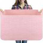 OIASKET 95L Extra Large Blanket Basket, 24" x 16.9" x 14.2" Woven Basket by OIASKET