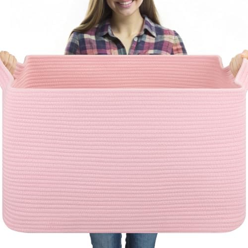OIASKET 95L Extra Large Blanket Basket, 24" x 16.9" x 14.2" Woven Basket by OIASKET