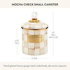 MACKENZIE-CHILDS Enamel Canister, Small, Brown-and-White Mocha Check - Image 4