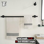 JQK Double Towel Bar 27 Inch, Matte Black Useable Length 24 Inch 304 Stainless Steel Thicken 0.8mm Bath Towel Rack for Bathroom, Towel Holder Wall Mount, TB100L24-PB - Image 3