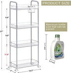 SPACEKEEPER Acrylic Storage Rolling Cart, 4 Tier Bathroom Cart Organizer - Image 2