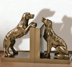1 Pair Dog Bookends for Shelves, Vintage Resin Bookends for Heavy Books, Home Office Desk Decor, Golden Retriever Book Ends (Gold Dog) - Image 3