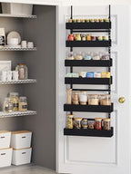 6-Tier Door Organizer, Heavy Duty Hanging Basket Spice Rack Shelves for Pantry Kitchen, Black by Unknown