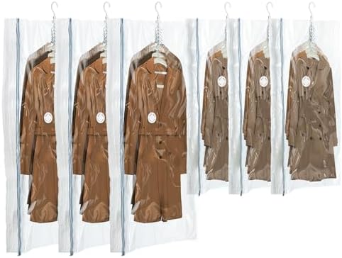 TAILI Hanging Vacuum Storage Bags for Clothes Space Saver 6 Combo Cream by TAILI