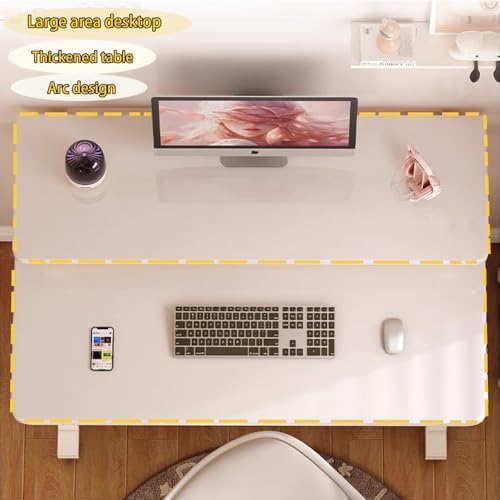 Rolling Computer Desk, 47.2 Inch Small Desks For Small Space, Portable Small Computer Desk with Monitor Stand & 3-Tier Storage, Portable Desk on Wheels for Writing, Home Office, Small Desk for Bedroom - Image 4