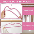 LemonRoad 50 Pack Short Neck Hangers Plastic Non-Slip, Rose Pink - Image 3