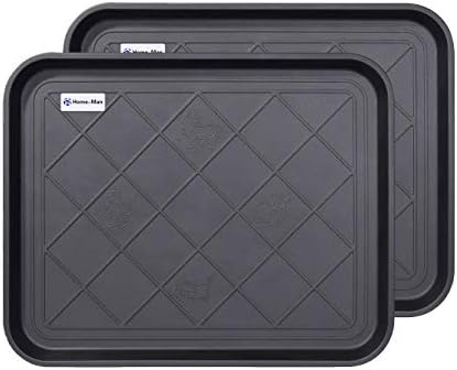 Multi-Purpose Boot Tray Mat,Boot Tray for Entryway, Pet Bowl Tray,Dog Bowl Mat,Waterproof Trays for Indoor and Outdoor Floor Protection,20“x 15"/2 Pack by Home-Man