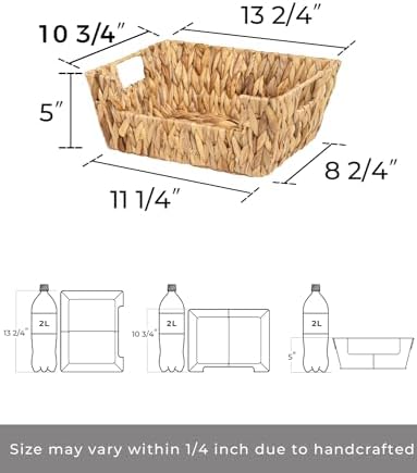 StorageWorks Pantry Baskets for Organizing, Storage Baskets, Water Hyacinth - Image 2