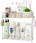 YQh 2-Tier Bathroom Storage Organizer Rack, Stainless Steel Shower Caddy, Counter and Vanity Shelf by YQh