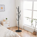 ZOZOE Metal Modern Coat Racks, Cactus Coat Rack Freestanding with Natural Marble Base, Black Coat Rack Stand with 8 Hooks, Coat Tree Hanger Stand for Bags, Hats, Entryway, Office - Image 6