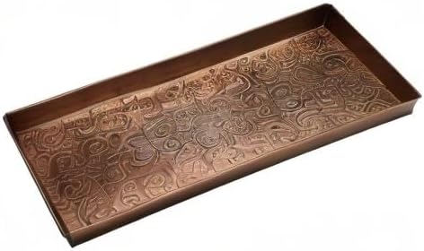 HF by LT Enchanted Scroll Pattern Metal Boot-Tray, 30 x 13 inches, Antique Copper Finish - Image 4