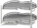 Blind Corner Cabinet Pull Out Organizer, Soft Close Swing Left Pull Out Cabinet Organizer 26 inch, Corner Cabinet Lazy Susan for Cabinet Blind Shelf, 2 Tiers Tray, Adjustable Height by Kinchoix