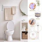 Teenyyou 20.4" Swivel Towel Rack 2 Arms 304 Stainless Steel Sliver - Image 5