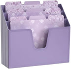 Acrimet Horizontal Triple File Folder Organizer Sorter, Letter Size, Purple - Image 2