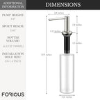 FORIOUS Soap Dispenser for Kitchen Sink, Brushed Nickel Stainless Steel - Image 4