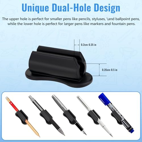 VZZNN Adhesive Pencil Holders for Desk,80 PCS Silicone Pencil Holder for Desk,Marker Holder,Adhesive Pen Holder for Classroom Clipboard Attachment,for School Office Accessories,Teacher - Image 5
