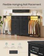 SONGMICS Dresser with Hanging Rod, Closet Organizer with 6 Fabric Drawers - Image 5