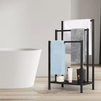 Freestanding Towel Rack, 3 Tier Metal Towel Rack, Black - Image 4