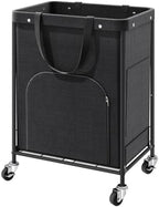 170L Large Laundry Basket with Wheels, Rolling Laundry Hamper Easy Access Clothing Minimizes Bending, Laundry Cart with 4 Silent Casters & Removable Bag for Bedroom, Bathroom, Laundry Room,Black by Unknown