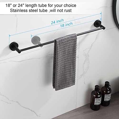 BGL Bathroom Hardware Set Black Bathroom Accessory Set Towel Bar 8 Pieces (Pack of 2) - Image 2