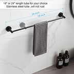 BGL Bathroom Hardware Set Black Bathroom Accessory Set Towel Bar 8 Pieces (Pack of 2) - Image 2