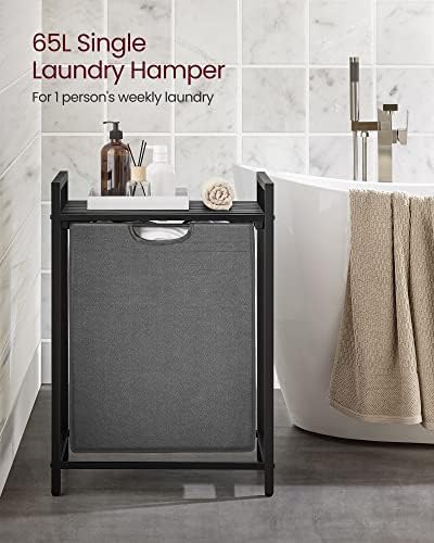 VASAGLE Laundry Hamper with Shelf, 1 Pull-Out Bag, 17.2 Gallons (65L) - Image 3