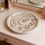 Natural Travertine Marble Round Tray: 7.8" Bathroom Vanity Counter Décor - Image 7