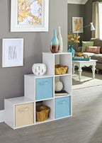 ClosetMaid Cubeicals 3-2-1 Cube Storage Shelf Organizer Bookshelf, 3 Tier, Steps, Corner Unit, Easy Assembly, Wood, White Finish - Image 2