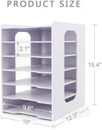 SONGWAY File Organizer for Desk - Desk Organizer for Document, Multifunctional 7 Tier Vertical File Holder, Paper Holder Organizer, Desktop File Organizer for Home Office School Decorations, White - Image 6