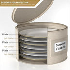 Sorbus China Storage Containers, with Lid (Salad Plate Storage, Beige) - Image 5