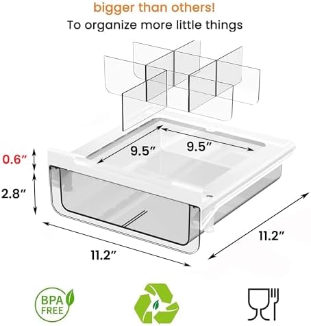 vacane Compact-depth Under Shelf Basket Organizer, Under Shelf Storage Drawer Pull Out, Under Cabinet Basket Hanging Holder for Cupboard Cabinet Pantry Kitchen, Add-on Space Saver - Image 2