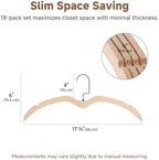 StorageWorks Wooden Hangers 18 Pack, Space Saving No Bump Hangers, Wood - Image 2