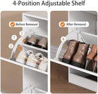 White Hidden Shoe Storage Cabinet for Entryway with 4 Flip Drawers - Image 4