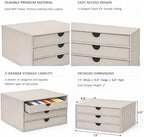 UnionBasic Document Organizer, 3-Drawer File Cabinet Document Storage Box, Office Desktop Filing Organizer, Feather Gray - Image 3