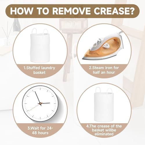 CLHMILY&Z Laundry Hamper Round Storage Rope Basket in Living Room, Bedroom, Laundry Room for Toy, Clothes, Blanket, Pillow (White, 80L) - Image 7
