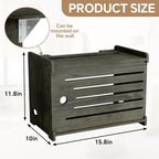 Wooden WiFi Router Storage Box Hider Shelf, Decorative Projector Box Hider Rack Countertop, for Cable, Modem, Internet, Router Power Cover Storage Organizer Cabinet Wall Mounted, Moss Gray - Image 2