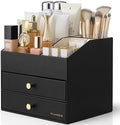 VLANDO 3-Layer Makeup Organizer with 2 Large Drawers for Vanity,Black by VLANDO